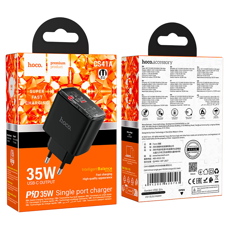Wall charger “CS41A Smart” PD35W EU cable set