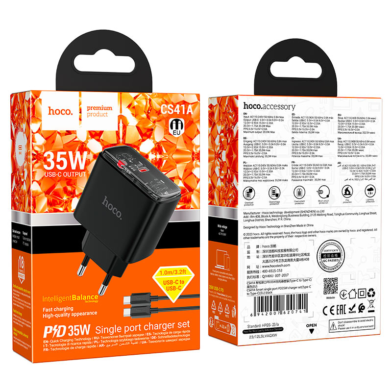 Wall charger “CS41A Smart” PD35W EU cable set