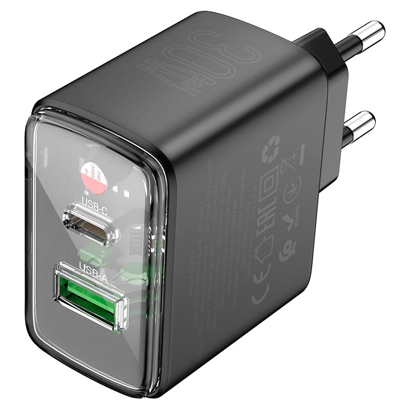 Wall charger “CS42A Smart” PD30W + QC3.0 EU cable set