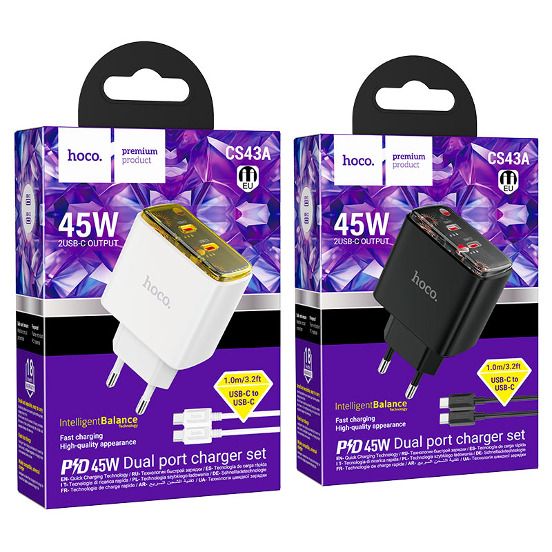 Wall charger “CS43A Smart” PD45W EU cable set