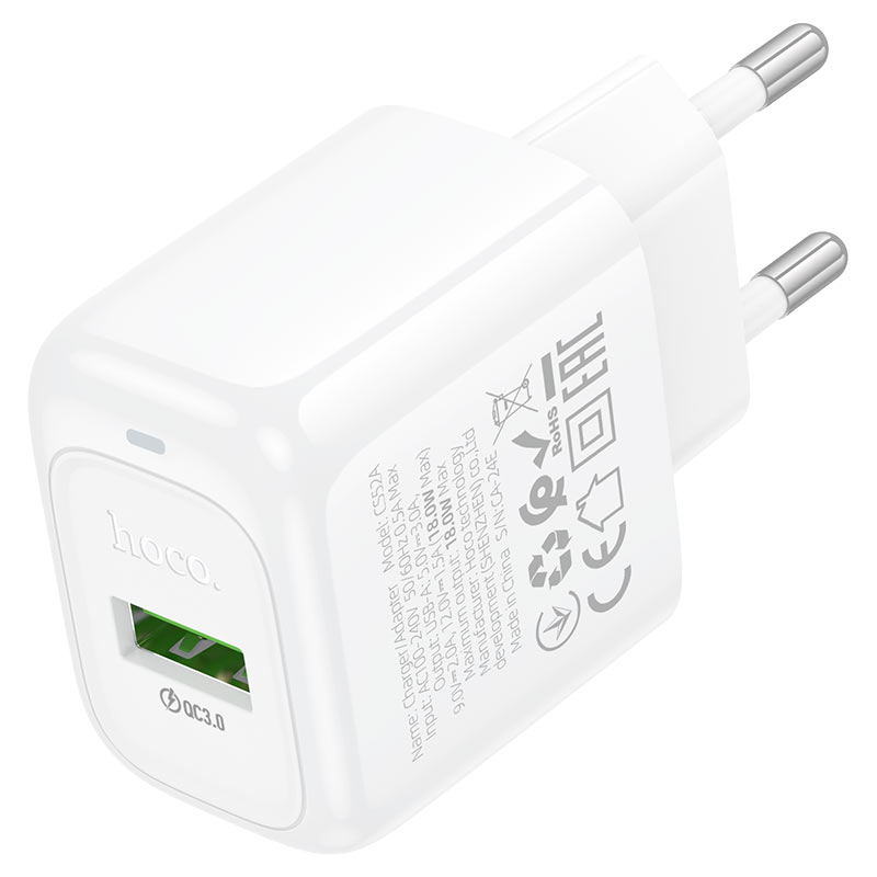 Wall charger “CS52A Surplus” QC3.0 EU cable set