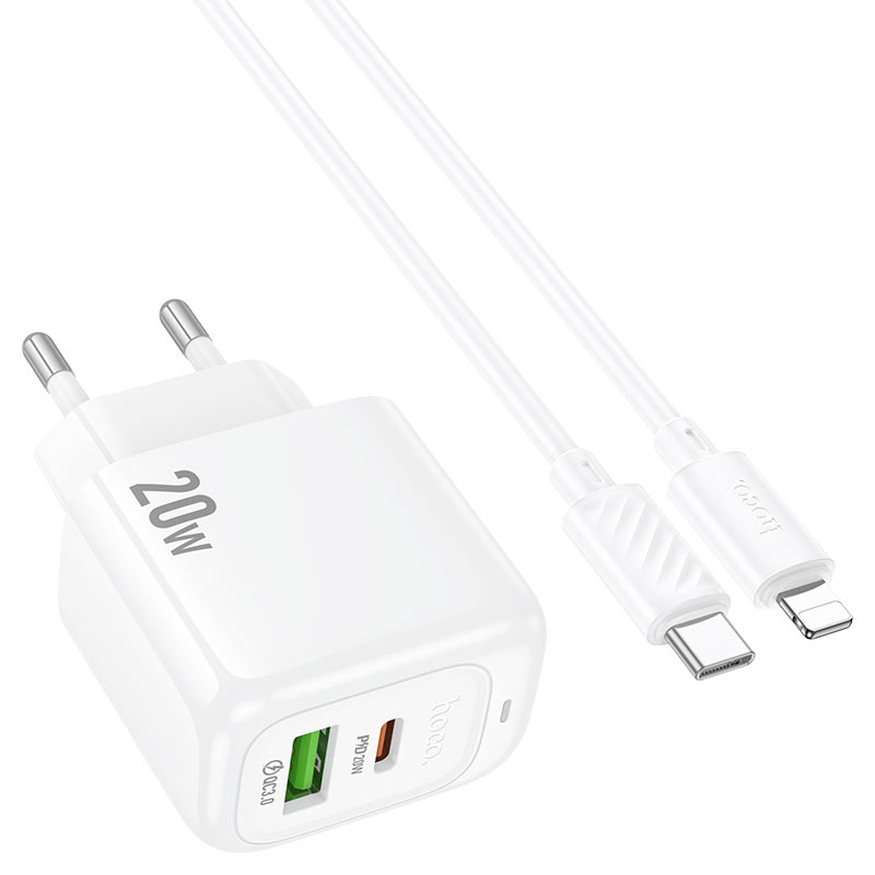 Wall charger “CS54A Surplus” PD20W + QC3.0 EU cable set