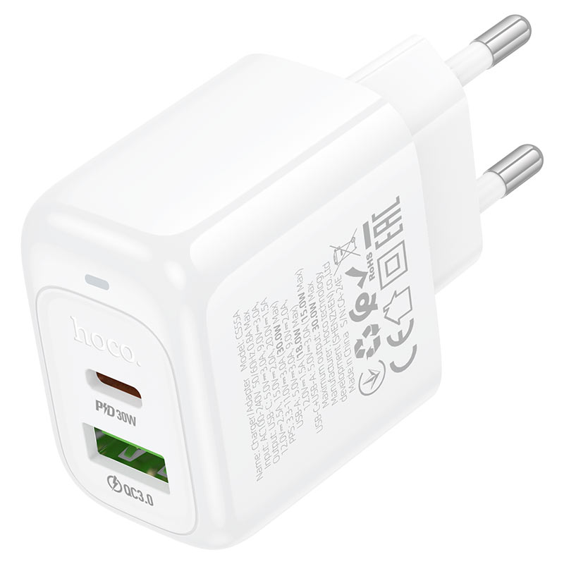 Wall charger “CS55A Surplus” PD30W + QC3.0 EU cable set