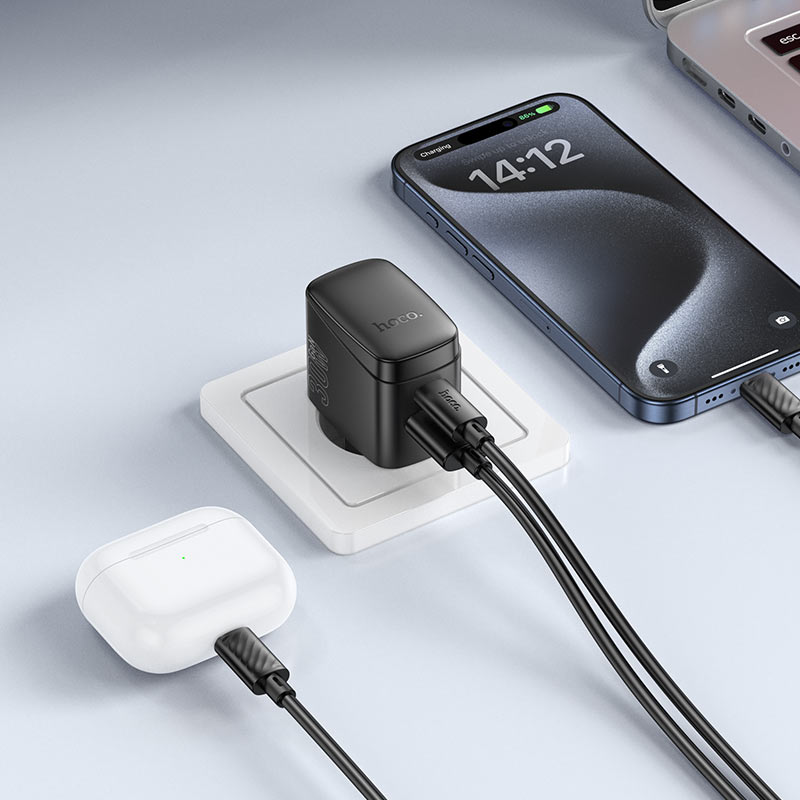 Wall charger “CS61A Bright” PD30W + QC3.0 EU cable set
