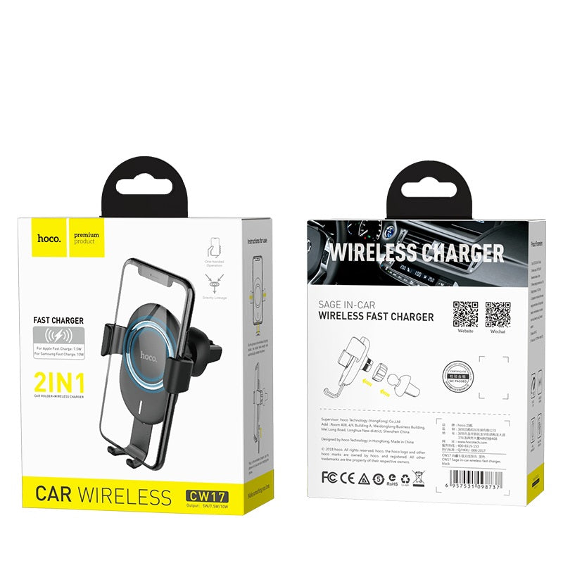 Car wireless charger «CW17 Sage» clip air outlet