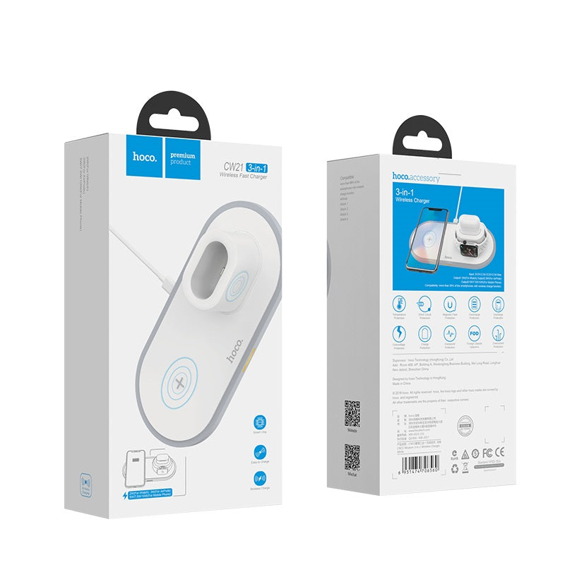 Wireless charger CW21 Wisdom 3-in-1 tabletop charging dock