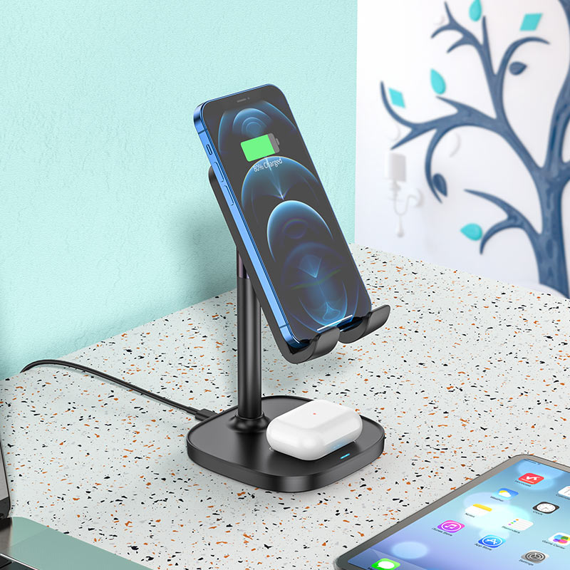 Tabletop wireless charging holder “CW37 Thorough” 2-in-1