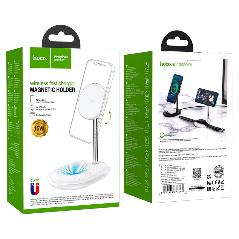 Tabletop wireless charging holder “CW40 Noble” magnetic