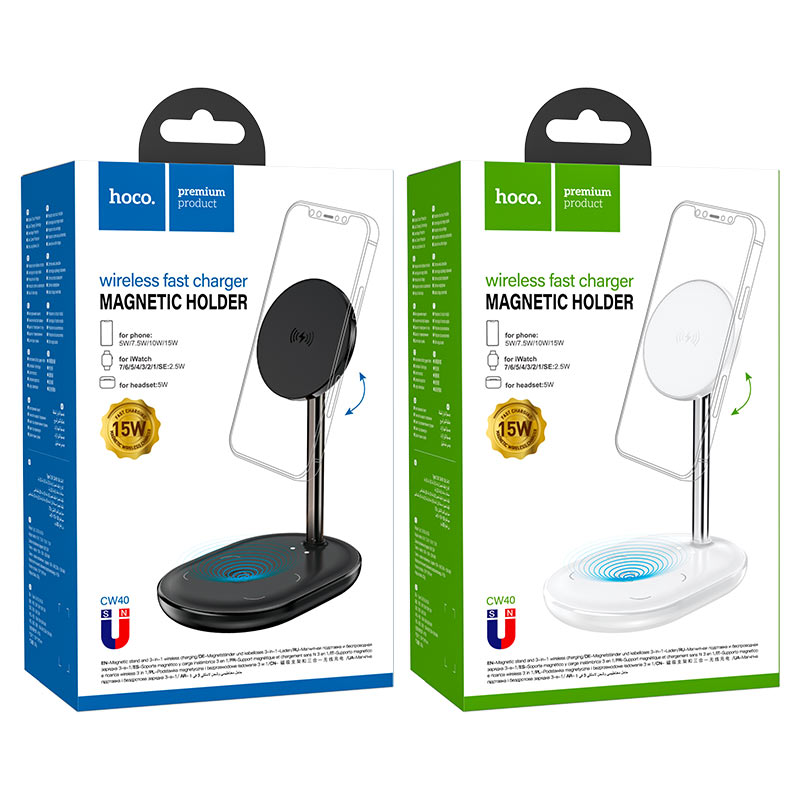 Tabletop wireless charging holder “CW40 Noble” magnetic