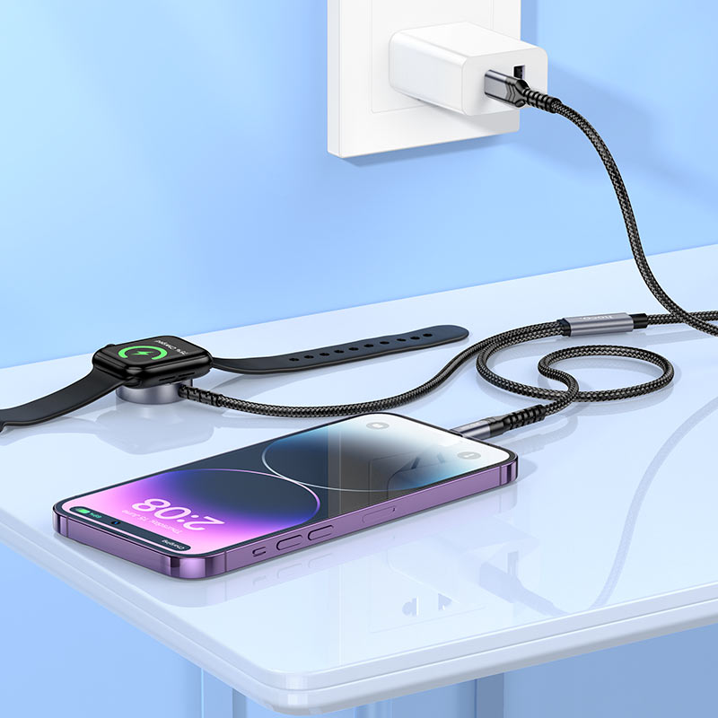 Wireless charger “CW54” 2-in-1 with charging cable