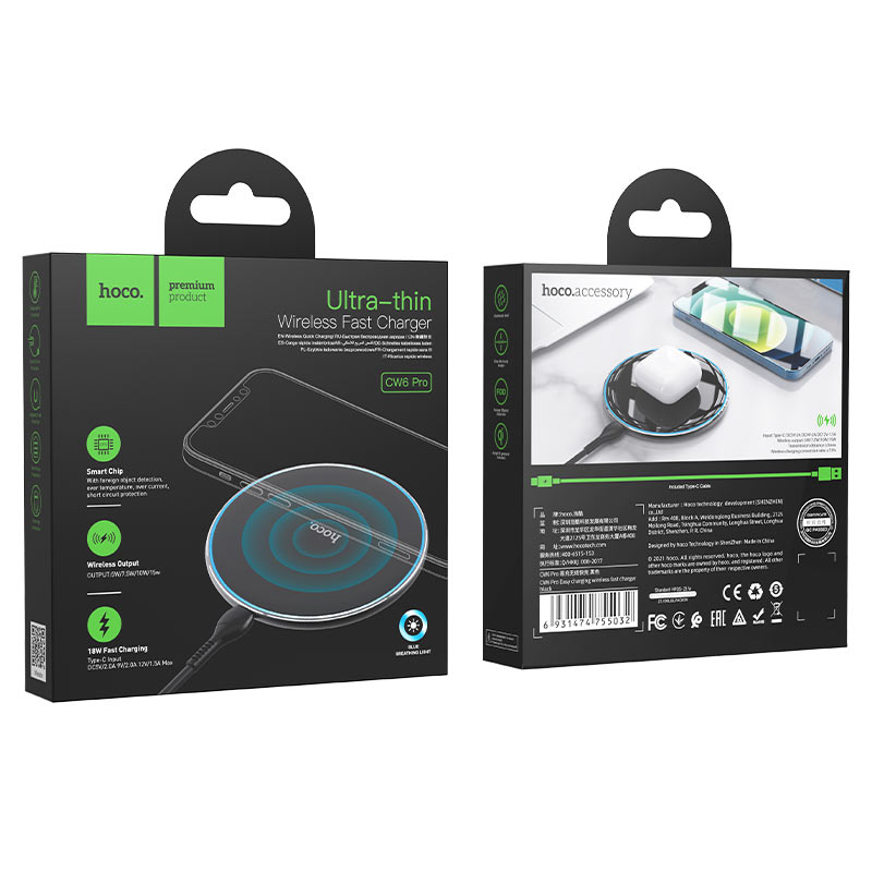 Wireless charger “CW6 Pro Easy” 15W