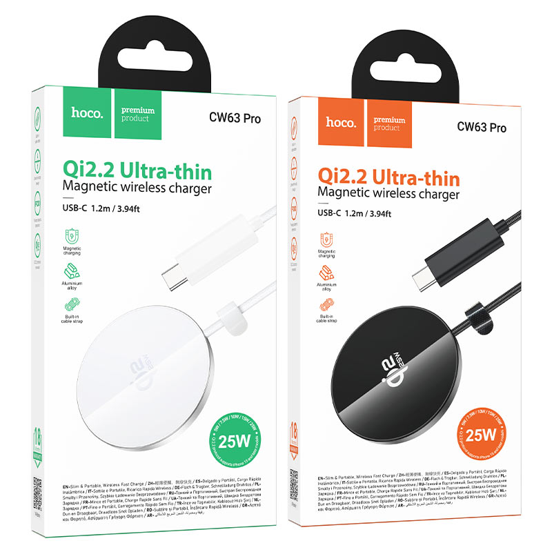 Wireless charger “CW63 Pro Fast” 25W Qi2.2