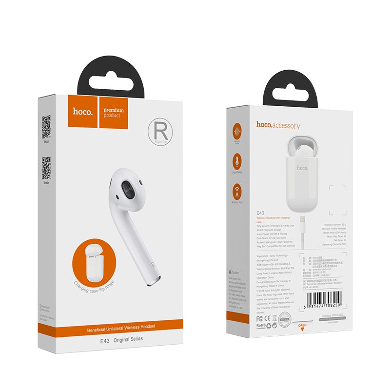 Wireless headset “E43 Beneficial” earphone right ear