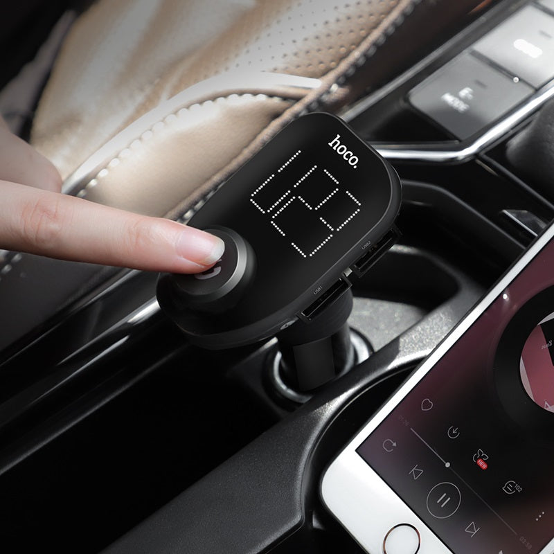 Car charger “E45 Happy route” with wireless FM transmitter