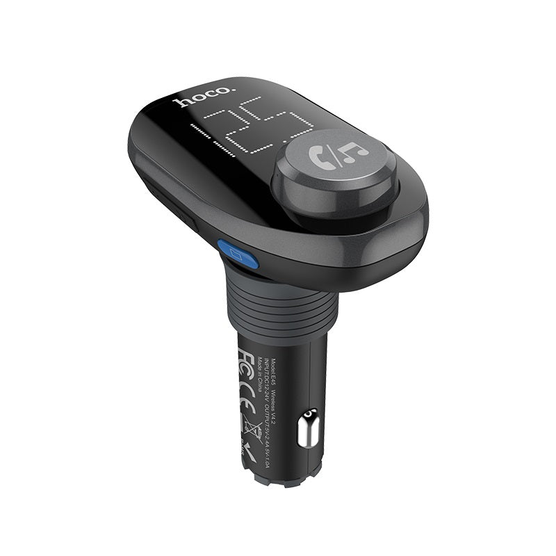 Car charger “E45 Happy route” with wireless FM transmitter