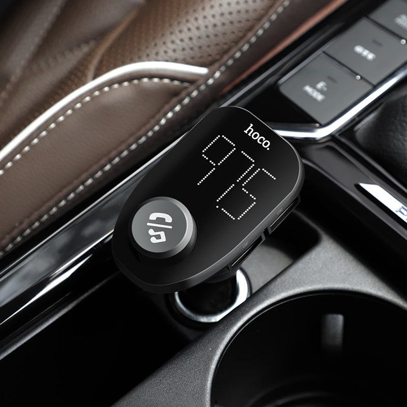 Car charger “E45 Happy route” with wireless FM transmitter