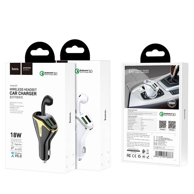 Car charger “E47 Traveller” with wireless headset