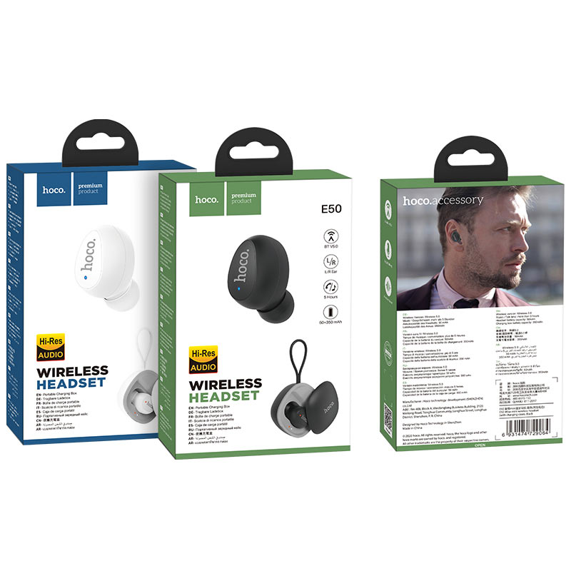 Wireless headset “E50 Wise mini” with charging case