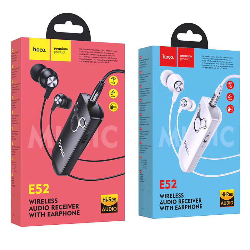 Earphones “E52 Euphony” with wireless audio receiver
