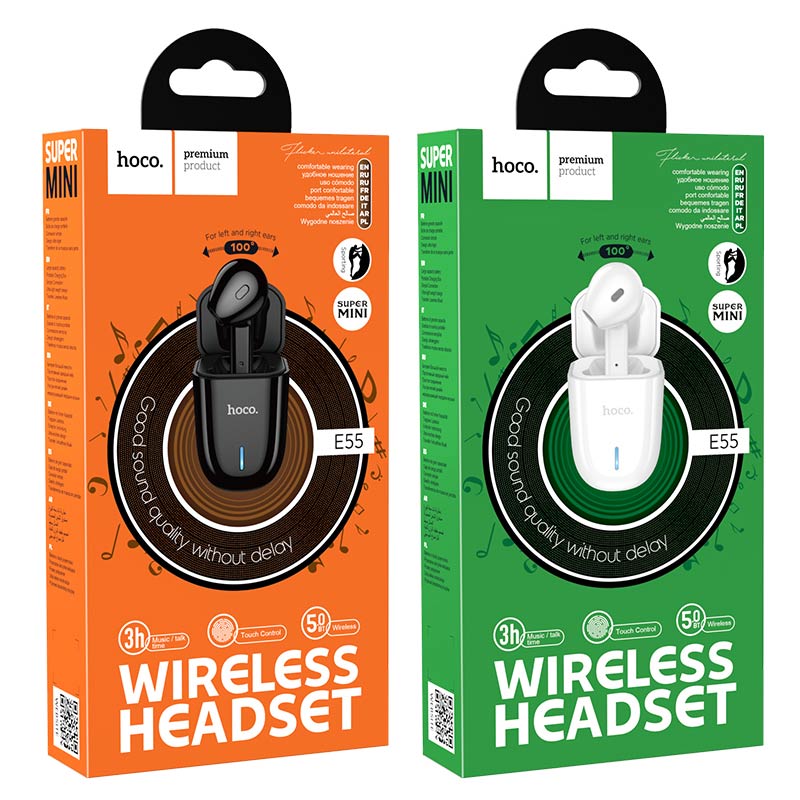 Wireless headset “E55 Flicker” with charging case