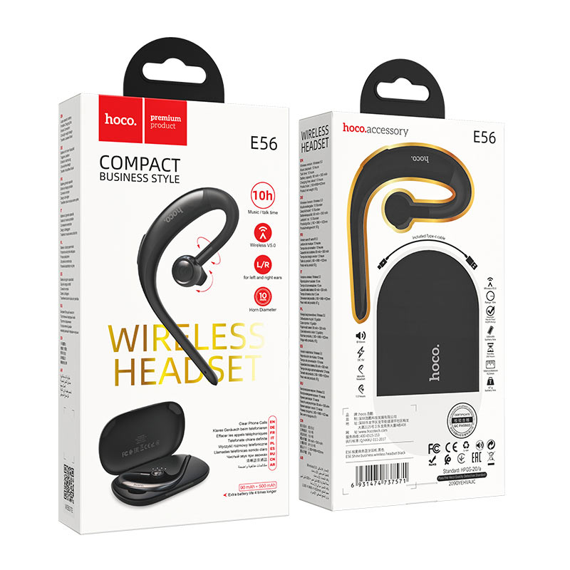 Wireless headset “E56 Shine” with charging case