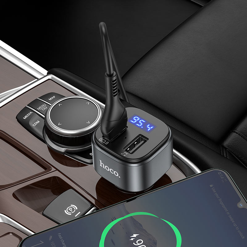 Car charger “E67 Fighter” QC3.0 with wireless FM transmitter