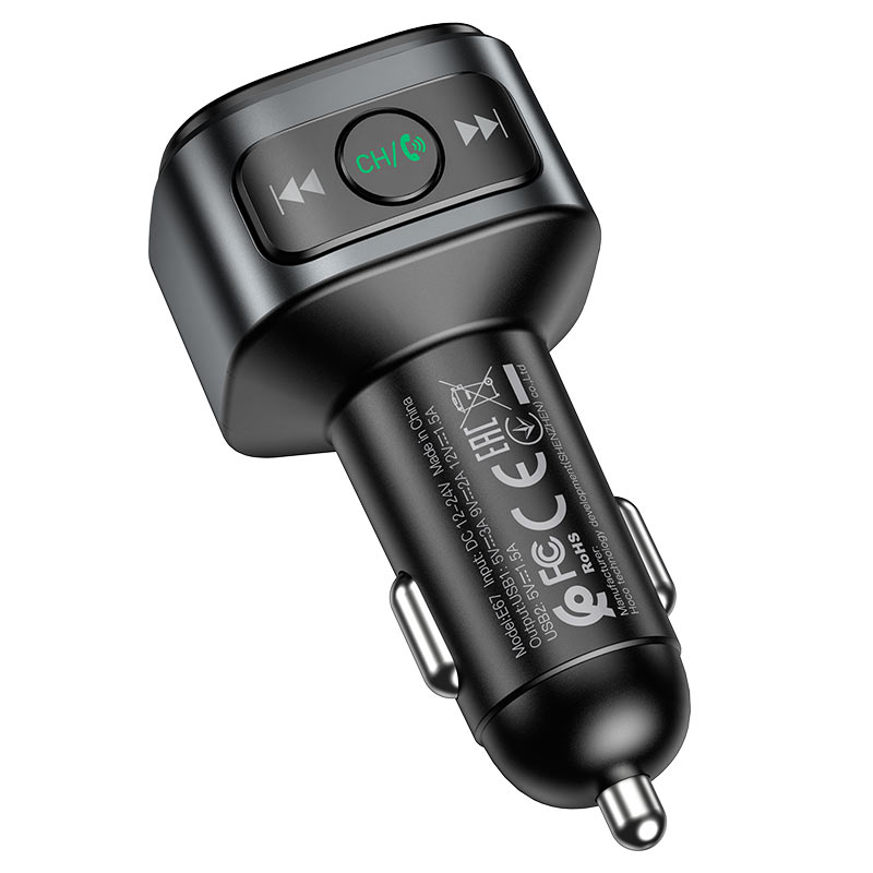 Car charger “E67 Fighter” QC3.0 with wireless FM transmitter