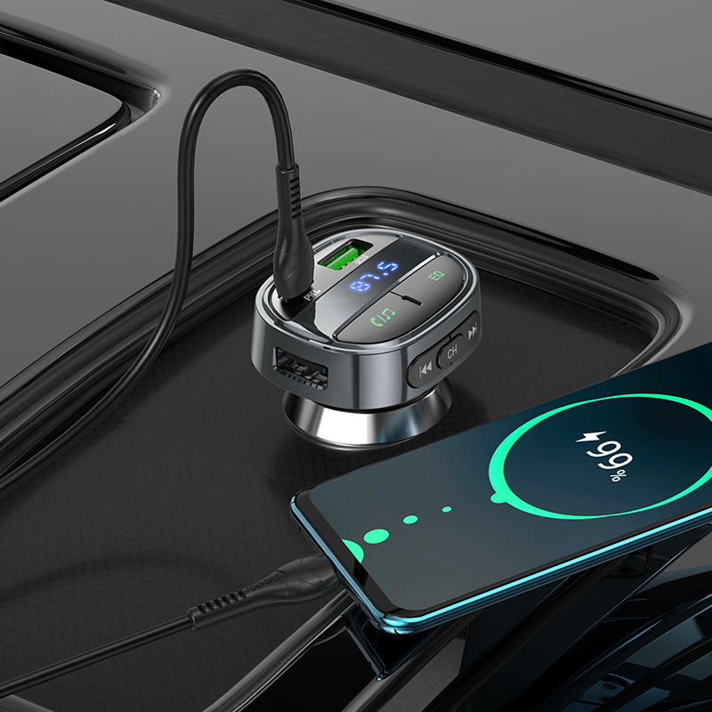 Car charger “E70” PD30W+QC3.0 with wireless FM transmitter