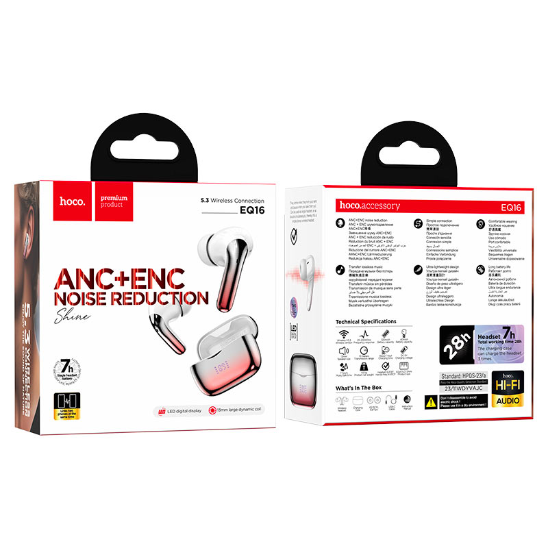 TWS headset “EQ16 Shine” ANC + ENC