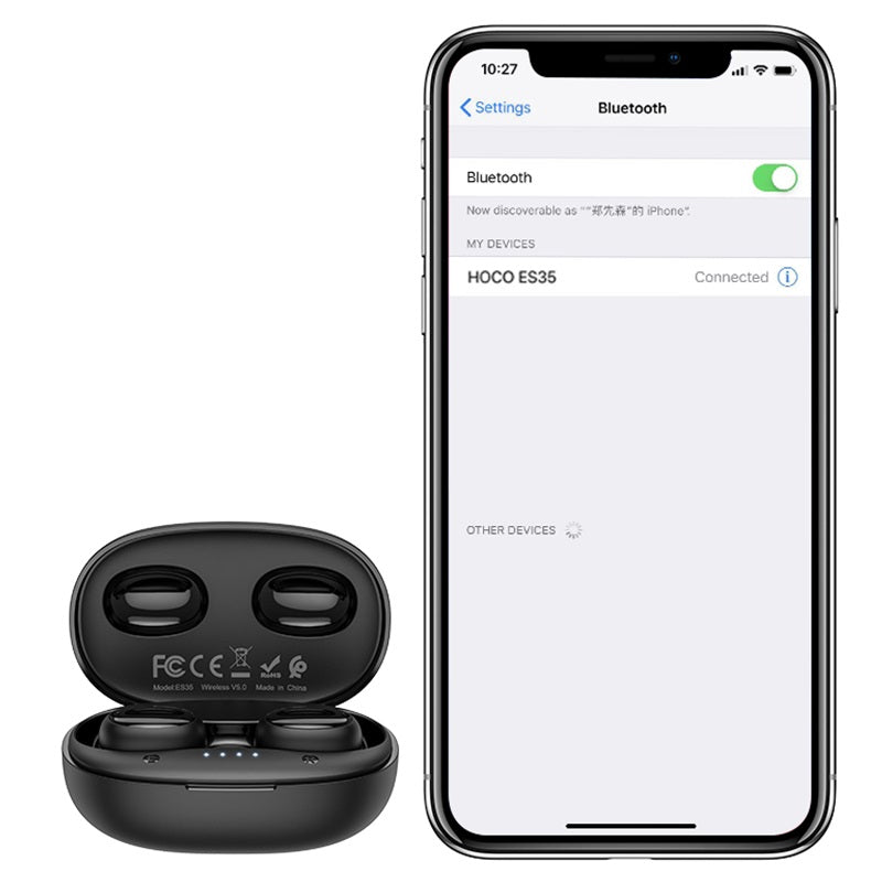 Wireless headset “ES35 Breezy” with charging case