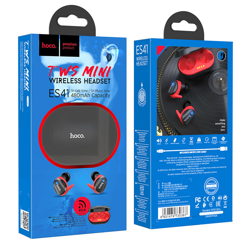 Wireless headset “ES41 Clear sound” TWS with charging case