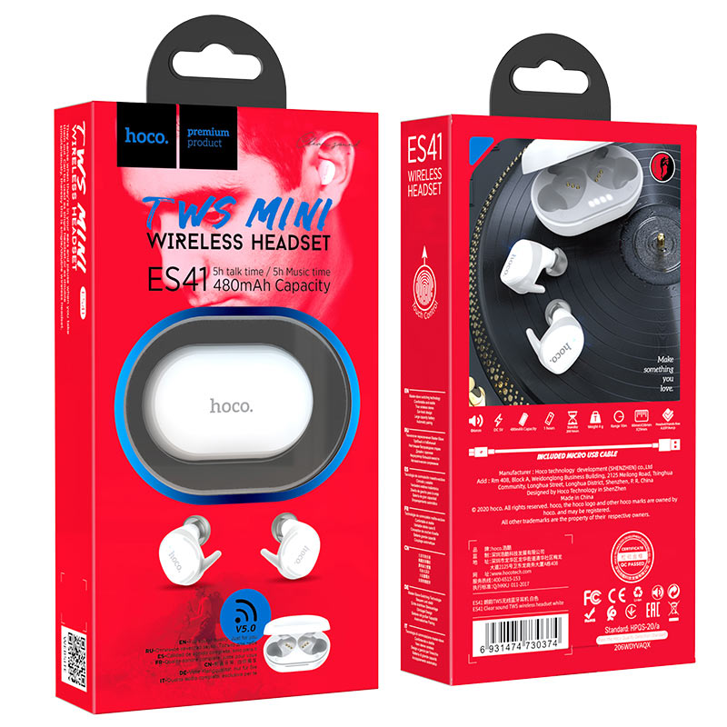 Wireless headset “ES41 Clear sound” TWS with charging case