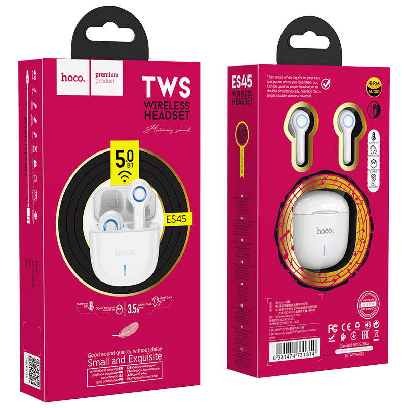 Wireless headset “ES45 Harmony sound” TWS with charging case