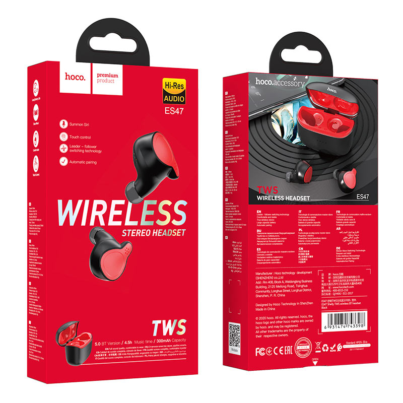 Wireless headset “ES47 Shelly” TWS with charging case