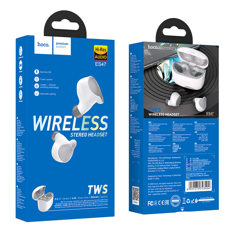 Wireless headset “ES47 Shelly” TWS with charging case