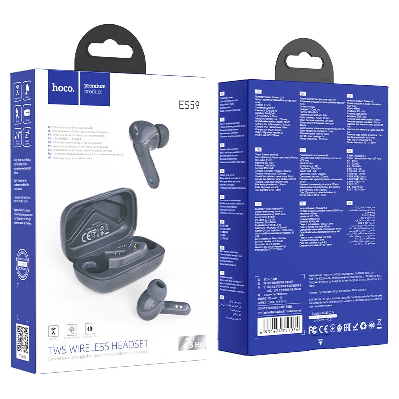 Wireless headset “ES59 Gratified” TWS with charging case