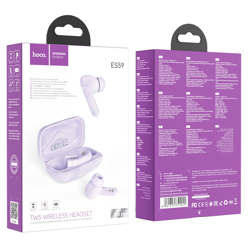 Wireless headset “ES59 Gratified” TWS with charging case