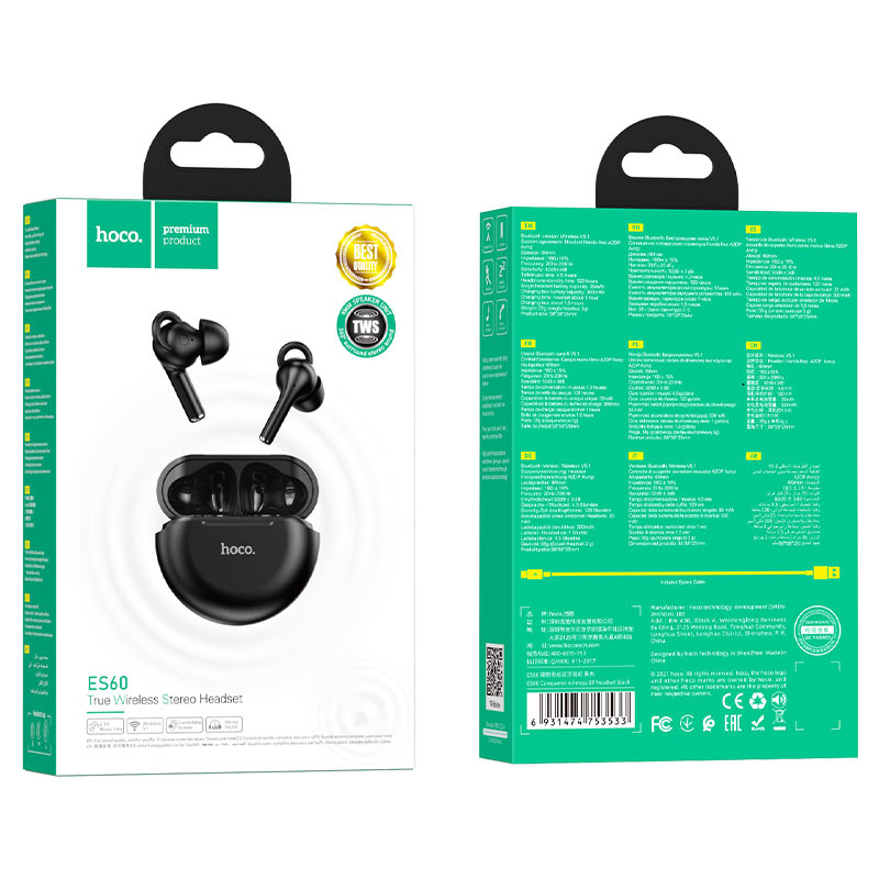 Wireless headset “ES60 Conqueror” TWS with charging case