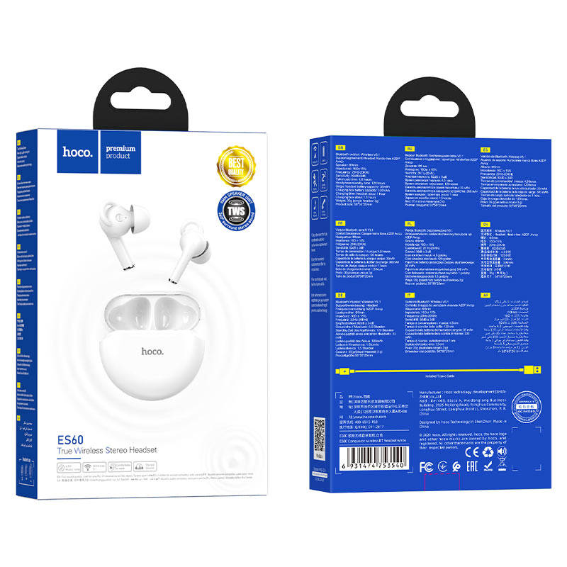 Wireless headset “ES60 Conqueror” TWS with charging case