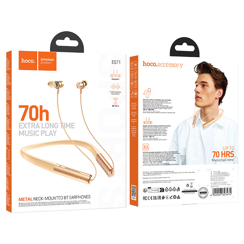 Wireless earphones “ES71 Platinum” with mic