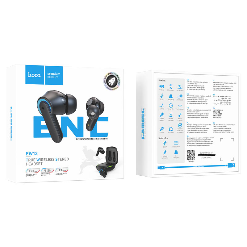 Wireless headset “EW13 Magic flow” ENC TWS with charging case