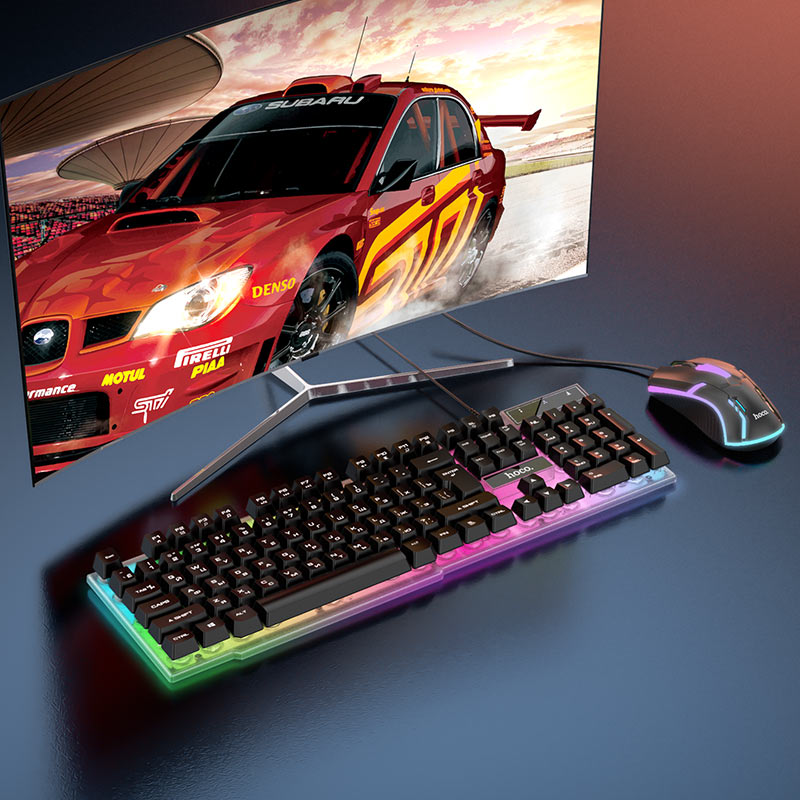 Keyboard + mouse set “GM11 Terrific glowing” RGB EN / RU