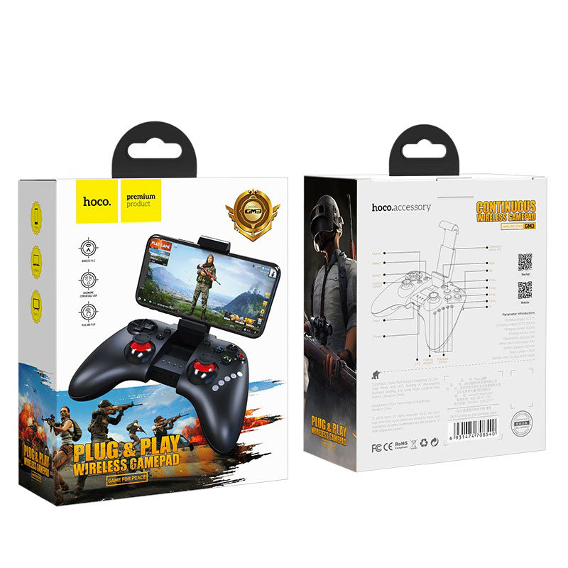Wireless gamepad “GM3 Continuous” joystick with phone holder