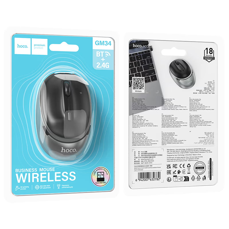 Wireless mouse “GM34 Nuevo”  2.4G / BT