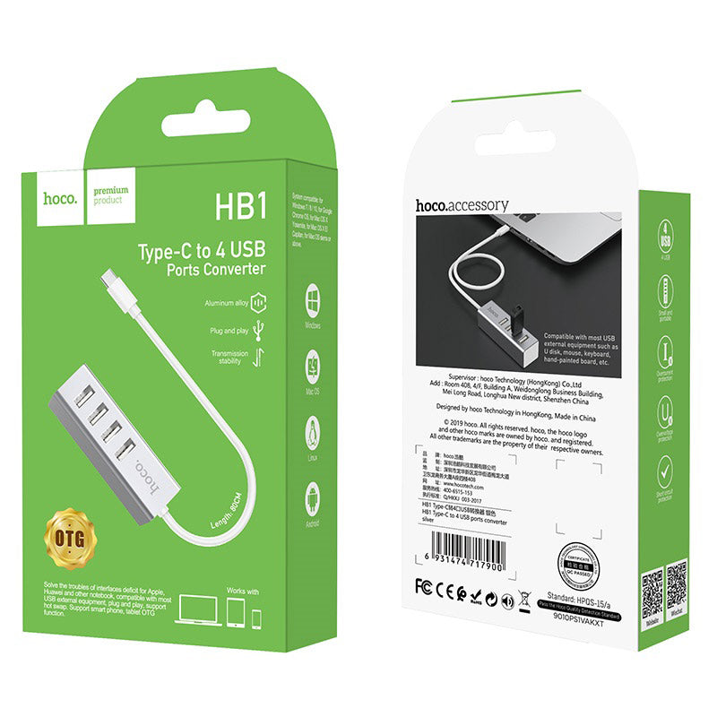 Type-C hub “HB1” Type-C to 4 USB 2.0 ports converter