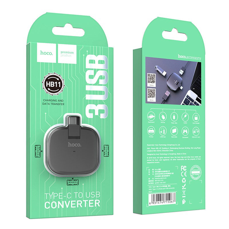 Type-C hub “HB11” USB-C to 3 ports USB 2.0 converter