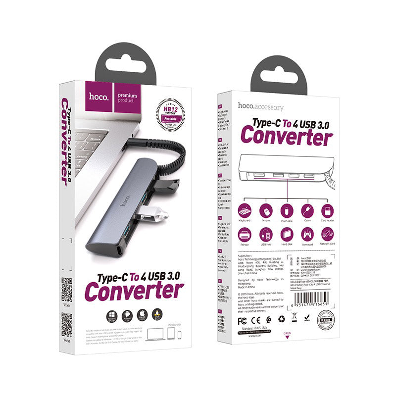 Type-C hub “HB12 Victory” USB-C to 4 ports USB3.0 converter