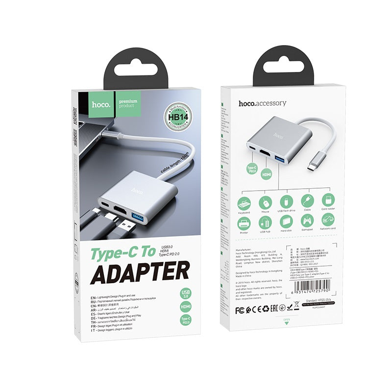 Type-C hub “HB14 Easy use” USB3.0+HDTV+PD