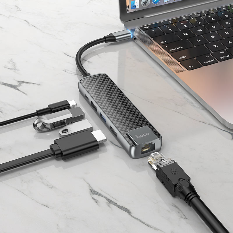 Type-C hub “HB23 Easy view” HDTV + USB3.0 + USB2.0 + RJ45 + PD