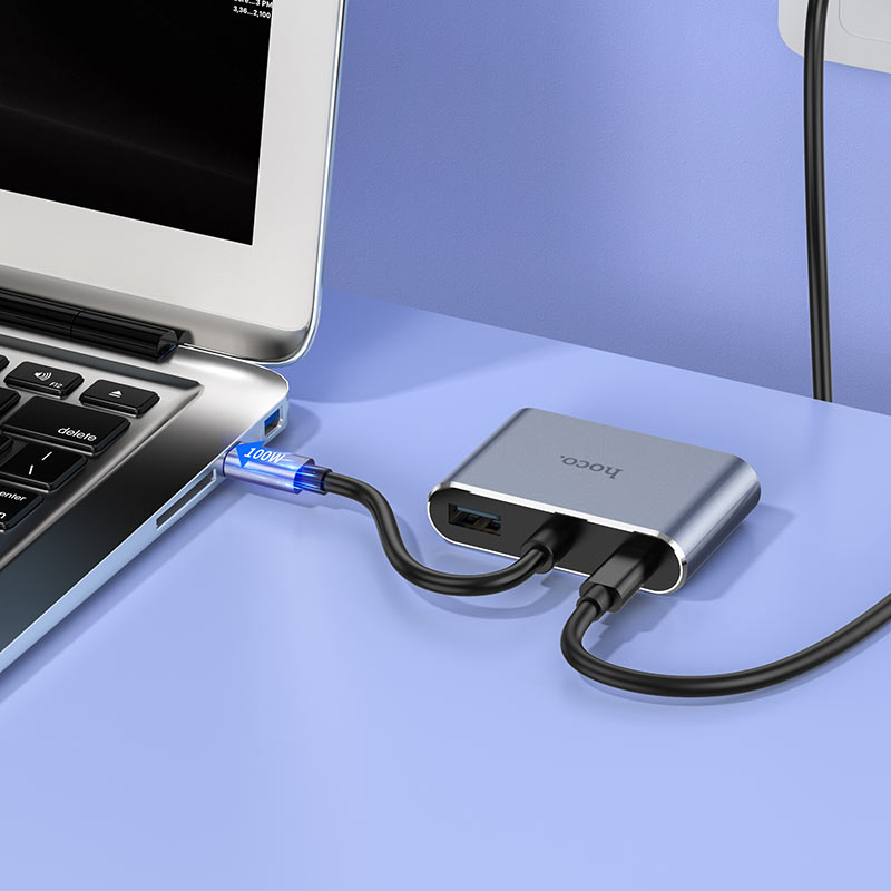 Converter “HB30 Eco” Type-C to HDTV + VGA + USB3.0 + PD